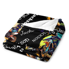 Livraison gratuite✈️Couverture personnalisée avec nom de motocross pour enfants
