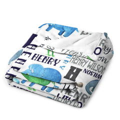 Personalized Dinosaur Name Custom Baby Blanket