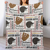 Personalized Name Custom Baseball Blanket