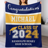 Class of 2024 Custom Name Soft Blanket - Graduation Gift