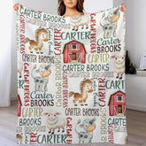 Personalized Farm Animal Blanket - Custom Name - Gift - Farm Blanket