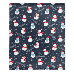 Personalize Christmas Snowman Name Blanket