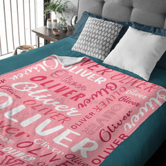 Personalized Name Baby Blanket | Custom Typography Nursery Decor | Unique Baby Gift