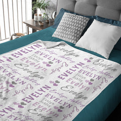 Livraison gratuite✈️ Couverture personnalisée pour bébé avec nom en forme de cœur