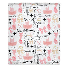 Personalized Ballet Girls Dance Custom Name Blanket