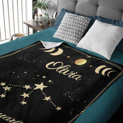12 Horoscope Astrology Throw Blanket