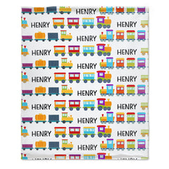 Livraison gratuite✈️Couverture pour bébé avec nom personnalisé et train de dessin animé