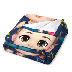 Playful Background - Personalized Custom Blanket - Gift For Kids, Gift For Family, Christmas Gift