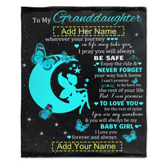 Custom Grandma Grandpa Blanket for My Granddaughter - Birthday Gift
