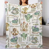 Personalized Name Dragon Castle Baby Blanket
