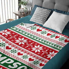 Personalized Name Merry Christmas Blanket-Christmas Gifts for Family