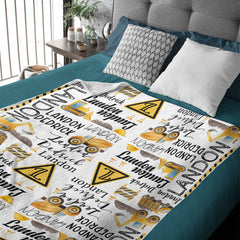 Livraison gratuite✈️Couverture d'excavatrice personnalisée avec nom - clôture de signalisation routière, cadeau pour les enfants