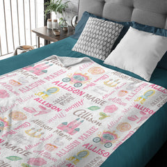 Fairy-Tale Princess Castle Custom name baby blanket