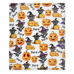 Personalized Custom Name Halloween Blanket For Kids Baby Family