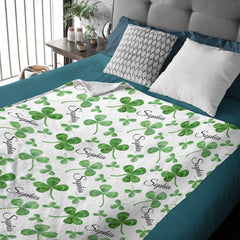 Clover Name Custom Blanket - Lucky Gift