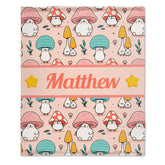 Personalized Cute Mushroom Blanket - Birthday Gifts For Girls Boys