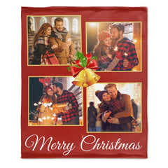 Custom Photo Merry Christmas Blanket For Family