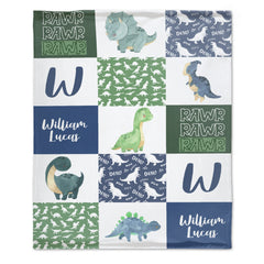 Livraison gratuite✈️Couverture personnalisée avec nom de dinosaure.