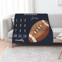 Personalized Soccer Milestone Name Custom Blanket