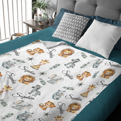 Friends of the Forest Name Custom Blanket - Gift Ideas for Kids