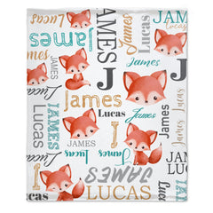 Custom Baby Blanket Personalized Baby Blankets for Boys and Girls-fox Animal blanket