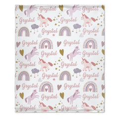 Unicorns Dream of Personalized Blankets for KidsBaby
