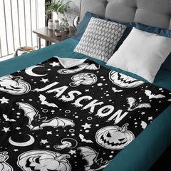 Halloween Cute Pumpkin Bat Name Customization - Halloween Gifts