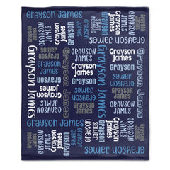 Personalized Baby Name Blanket , Baby Boy Blanket, Swaddle Blanket