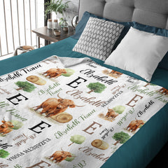 Personalized Baby Blankets for Boys Girls - Cute Cow Blanket