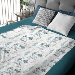 Personalized Swaddle Golf Nursery Theme Baby Blanket - Golf