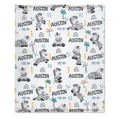 Livraison gratuite✈️Couverture pour bébé zèbre avec nom personnalisé