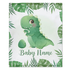 Custom Baby Animals Blanket Gift for Baby Girls Boys - Dinosaur