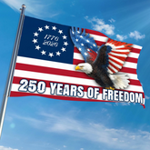 250 Years of Freedom Betsy Ross 1776–2026 Eagle Grommet Flag for Decor