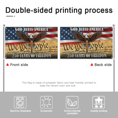 We The People Eagle Cross 250 Years of Freedom Patriotic Grommet Flag