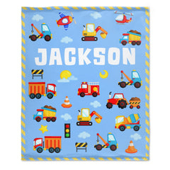 Construction Truck Car Toddler Blanket for Boys Girls