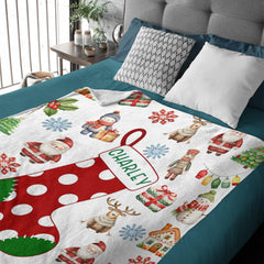Personalized Kids Christmas Name Blanket