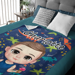 Playful Background - Personalized Custom Blanket - Gift For Kids, Gift For Family, Christmas Gift