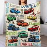Personalized Drift Car Name Blanket