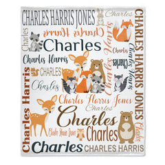 Livraison gratuite✈️Couverture personnalisée pour animaux des bois - Idées cadeaux pour les enfants