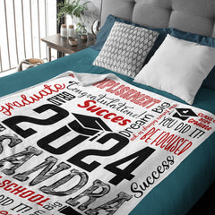 Custom Name Soft Blanket - Graduation Gift