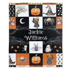 Personalized Halloween Spooky Season Kids Blanket