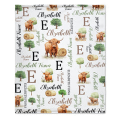 Personalized Baby Blankets for Boys Girls - Cute Cow Blanket