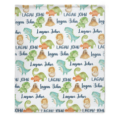 Personalized Dinosaur Name Blanket - Gifts for Baby
