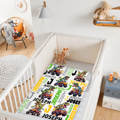 Personalized Baby Blanket Dinosaur Flame Pickup Name Custom Blanket