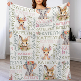 Customized Baby Blanket with Name for Girl for Baby Shower Christmas Birthday