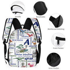 Dinosaur Name Personalized Custom Backpack - Gifts For Kids