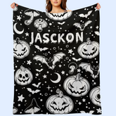 Halloween Cute Pumpkin Bat Name Customization - Halloween Gifts