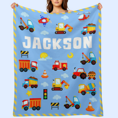 Construction Truck Car Toddler Blanket for Boys Girls
