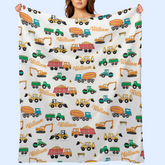 Livraison gratuite✈️Nom personnalisé Couverture de voiture de construction mignonne personnalisée - Cadeaux pour les enfants