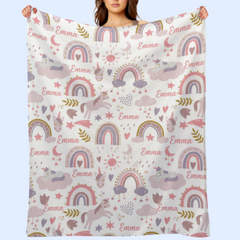 Livraison Gratuite✈️Licornes Rêve de Couvertures Personnalisées Pour Enfants Bébé